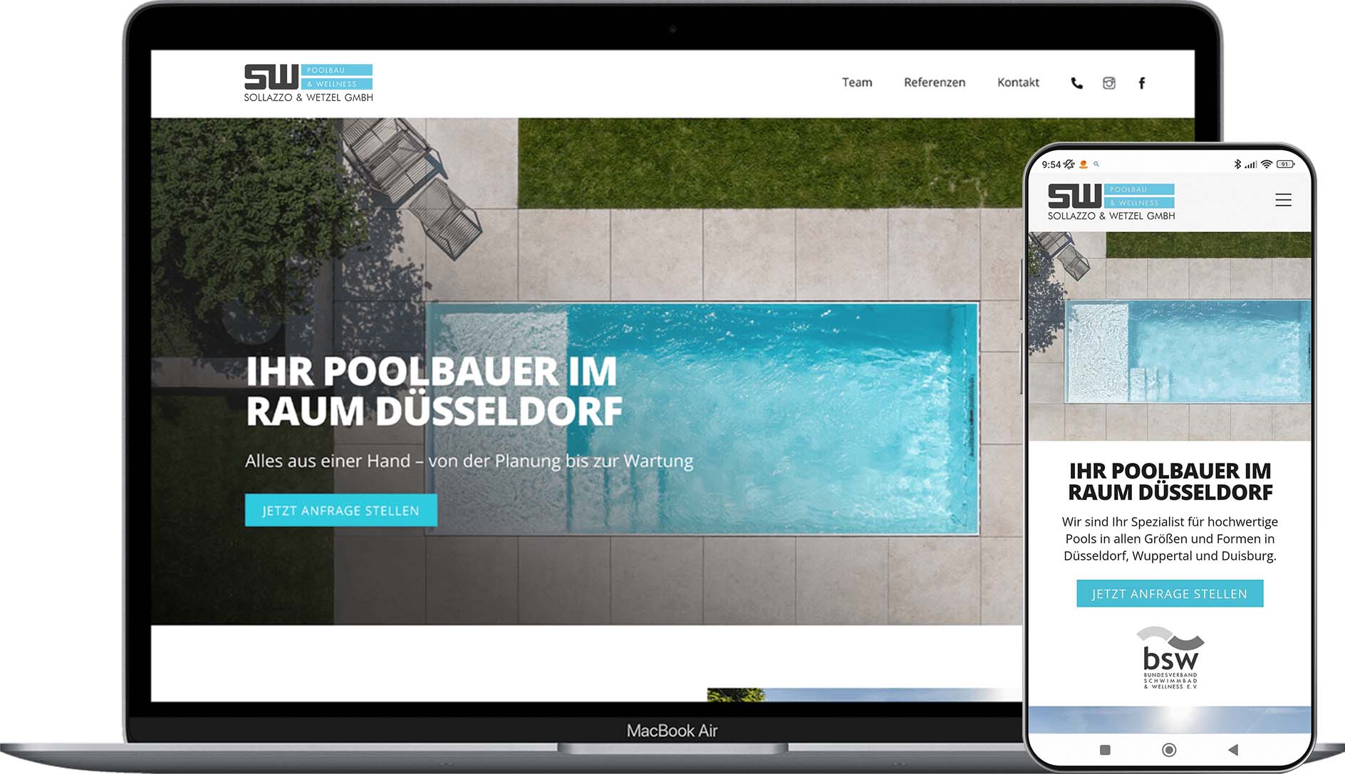 Sollazzo & Wetzel GmbH – Poolbau: 
Konzeption & Umsetzung Website