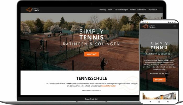Simply Tennis Ratingen, Referenz awesoo Webdesign Ratingen