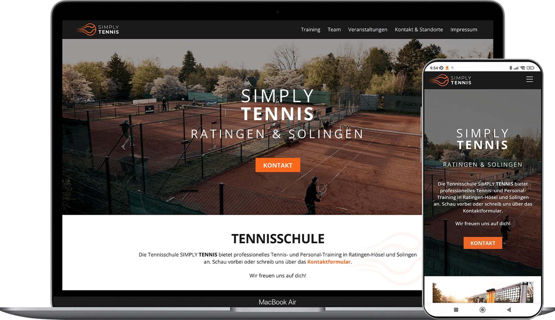 Simply Tennis: Konzeption & Umsetzung Website, Corporate Design